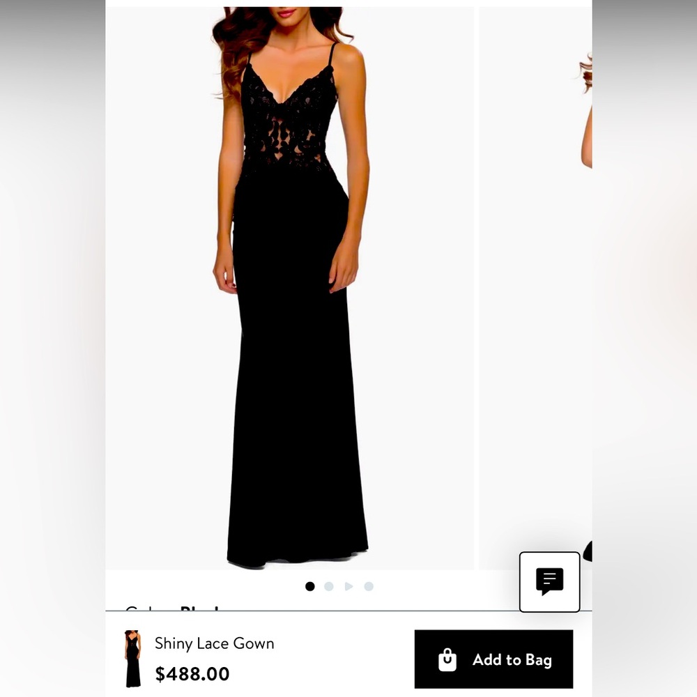 Gorgeous black lace gown, new never worn.